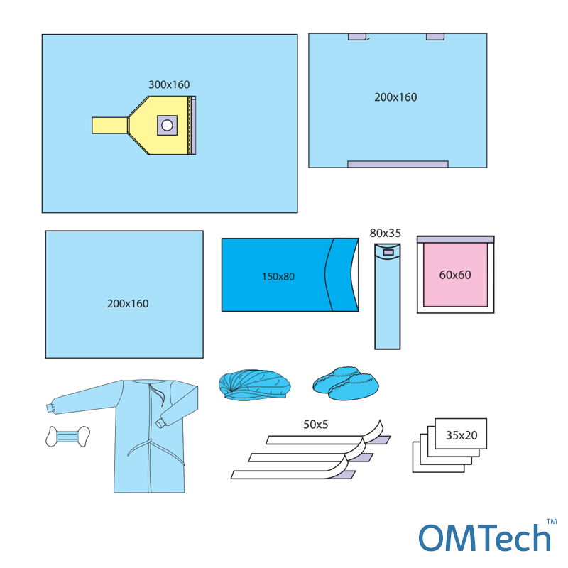 Комплект одягу та покриттів операційних OMTech™ для артроскопії №3/Б стерильний